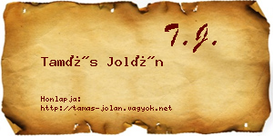 Tamás Jolán névjegykártya