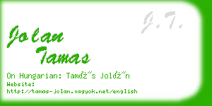 jolan tamas business card